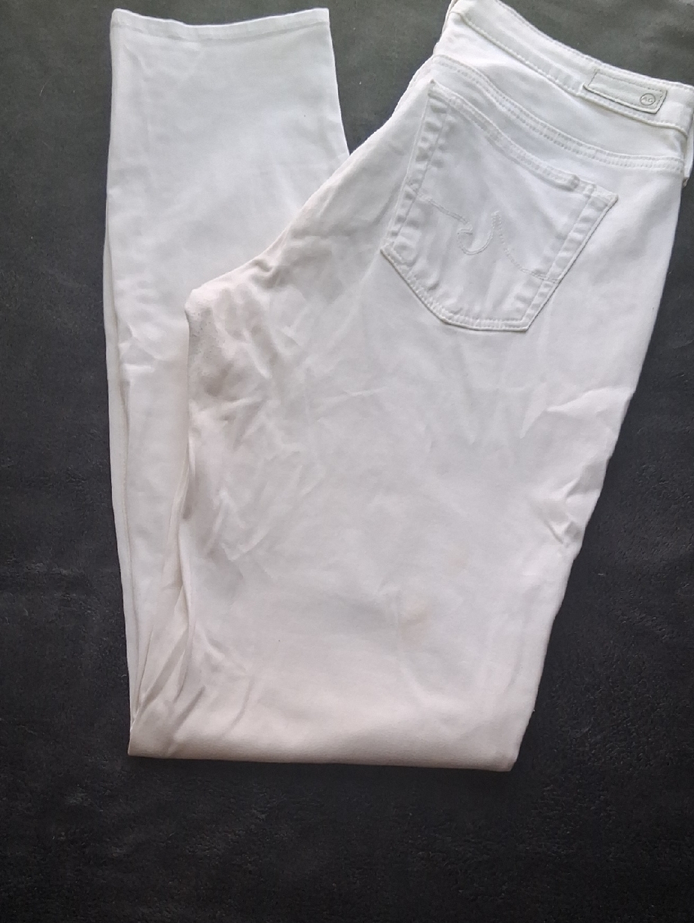 Ag Adriano Goldschmied White Jeans with Branded Waist Label